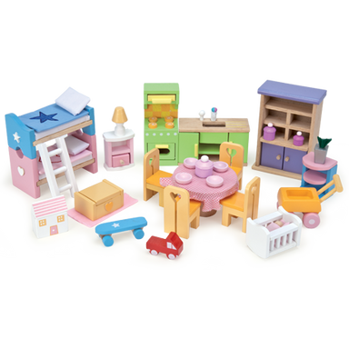 Le Toy Van Doll House Sweetheart Cottage Starter Furniture Set