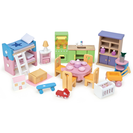 Le Toy Van Doll House Sweetheart Cottage Starter Furniture Set