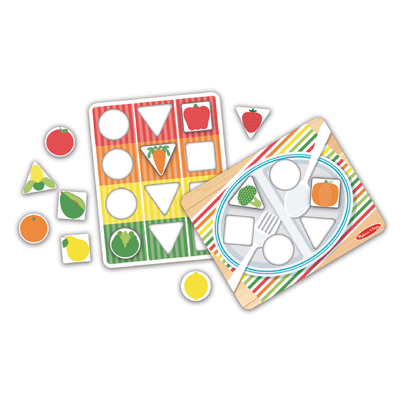 Melissa & Doug Wooden Shape Sorting Grocery Cart Pieces