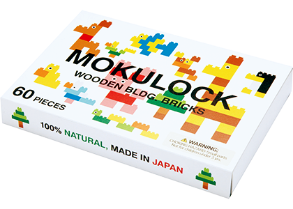 Mokulock Kodomo Wooden Building Bricks 60 Piece Set