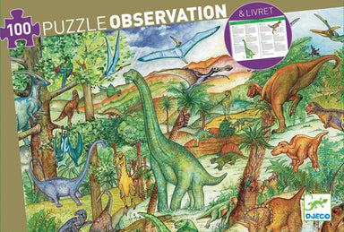 Djeco Observation Puzzle Dinosaurs 100 piece Packaging