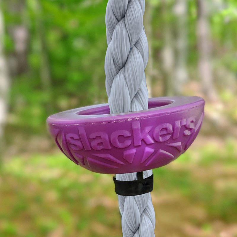 Slackers Ninja Climbing Rope 8' with Foot Holds Purple Hold