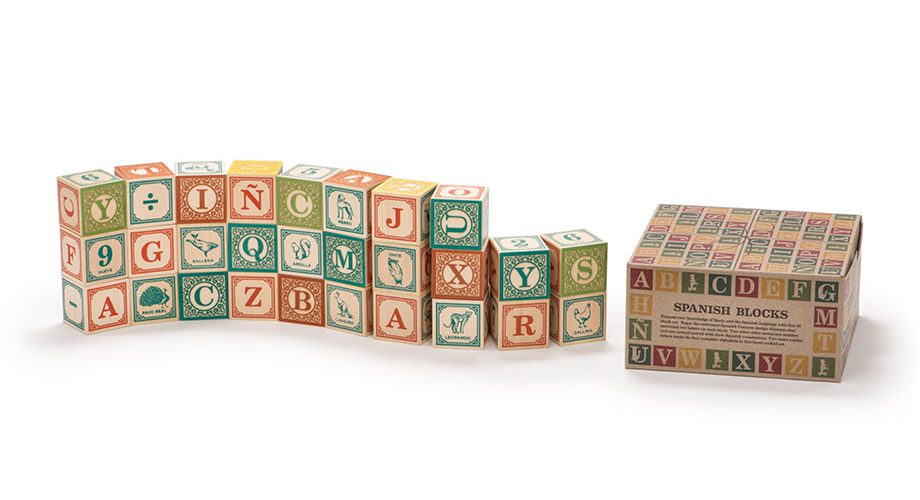 Uncle Goose Spanish Wooden Alphabet Blocks Packaging